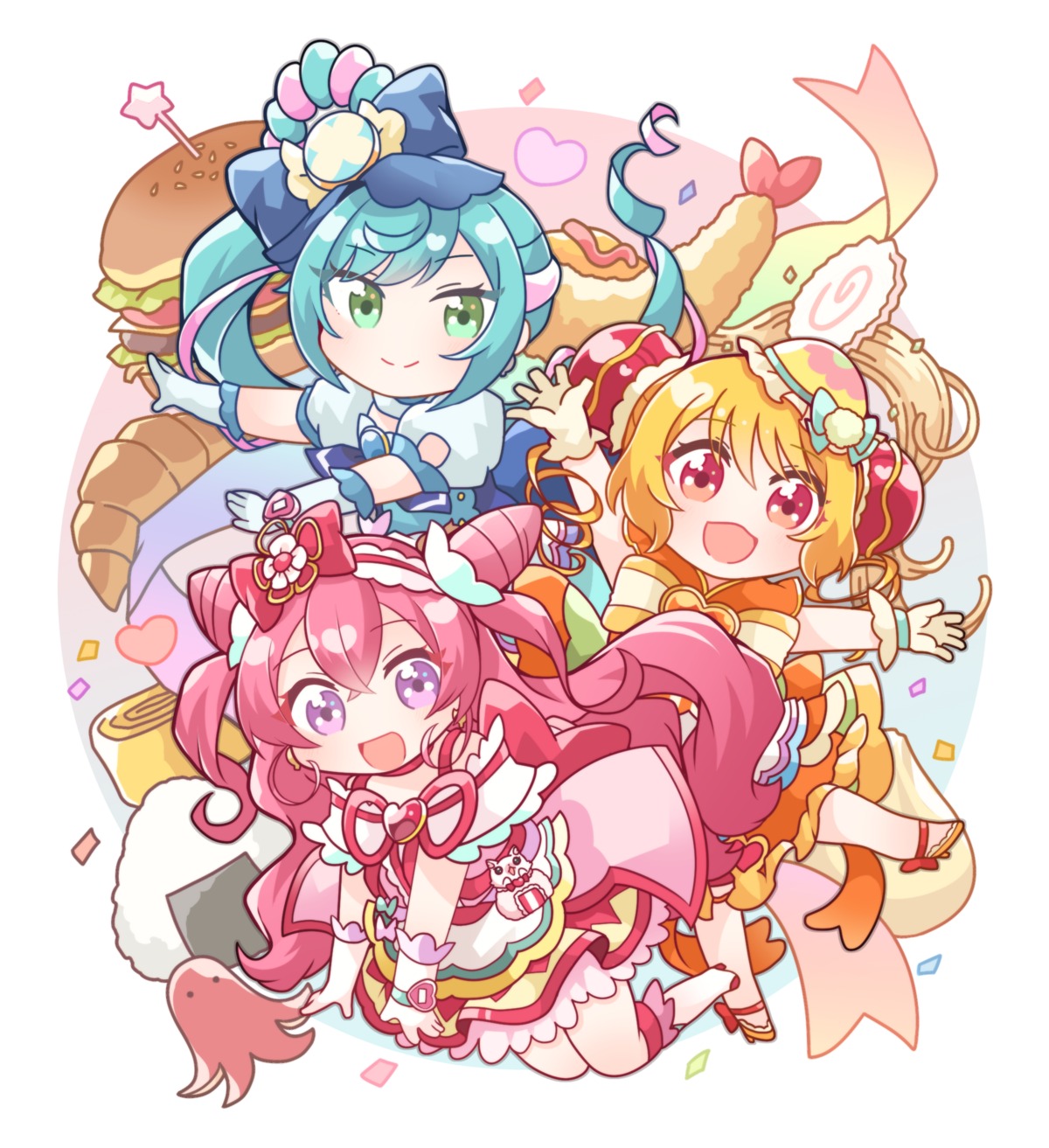 delicious party precure fuwa kokone hanamichi ran nagomi yui chibi